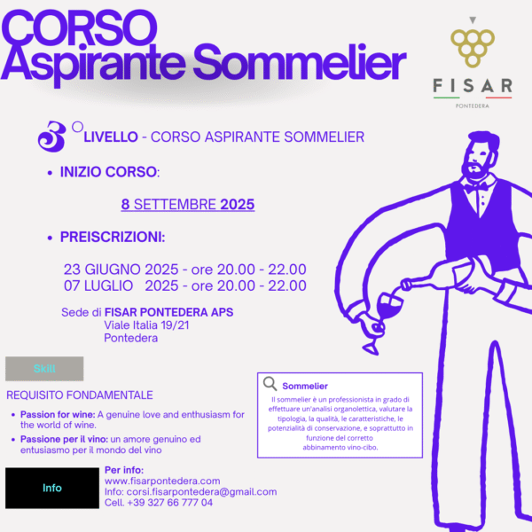 CORSO TERZO LIVELLO - Aspiranti Sommelier FISAR