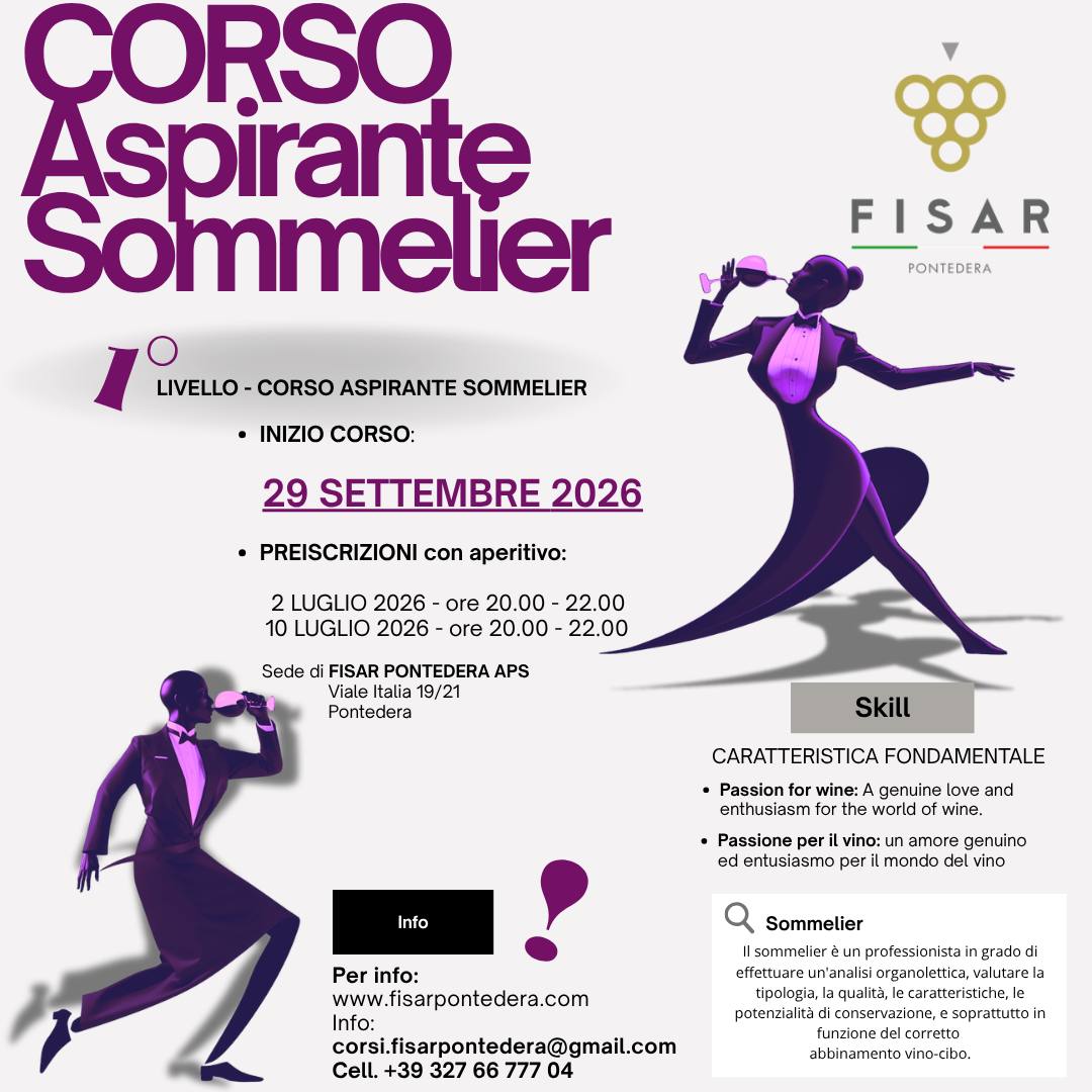 CORSO PRIMO LIVELLO – Aspiranti Sommelier FISAR